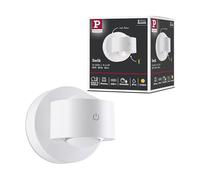Paulmann Lámpara LED de pared con batería Zorik 71291, IP44, regulable, 2700 K, 100 mm, 2 x 1,1 W, color blanco