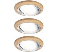 Paulmann Lanati lámpara empotrada 3x6 W aluminio-madera 92239