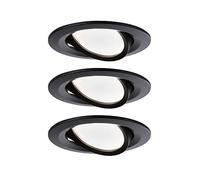 Paulmann Luminaria empotrable LED Nova, juego de 3 unidades, 3x6 W, 2700 K, negro mate