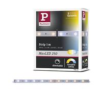 Paulmann MaxLED 250 Tira de 1 m TunW, plateada | Tunable White de 2700 K a 6500 K, 4 W, autoadhesivo, recortable según necesidad