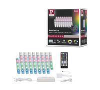 Paulmann MaxLED 500 Cover, kit básico de 3 m, RGBW | Kit completo con tira, controlador, mando a distancia, IP44, cambio de color RGBW, blanco cálido 3000 K