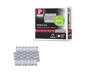 Paulmann MaxLED 71239 - Tira individual de 500 LED, color blanco neutro, 2,5 m, 9 W, 550 lm/m, 64 LEDs/m, 4000 K