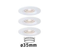 Paulmann Nova Mini, plafón empotrable LED fijo, blanco mate - set de 3