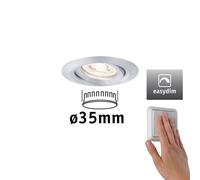 Paulmann 92974 Luminaria empotrable LED Nova Mini Plus Coin red., orientable 1x4,2 W EasyDim, aluminio torneado, lámpara, blanco cálido 2700 K 42 W