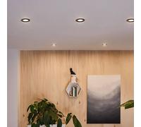 Paulmann 93081 Luminaria empotrable LED Nova Plus incl. cabezal, juego básico rígido IP44 red. 78mm 3x6W 230V regul. 2700K negro mate, foco