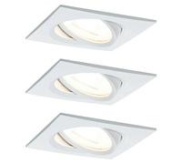 Paulmann Nova Set de focos LED empotrables Stepdim (L x An x Al: 8,4 x 8,4 x 9 cm, 3 ud., Blanco cálido, Blanco mate)
