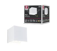 Paulmann Nyara 71283 - Lámpara LED de pared con batería, incluye detector de movimiento (HF) IP44, 3000 K, 100 x 100 mm, 2 x 1 W/1 W, color blanco