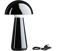 Paulmann lámpara de mesa LED recargable Onzo, negra, plástico, IP44