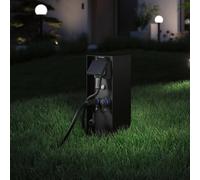 Paulmann Plug & Shine Columna para enchufes Rio (Gris, Altura: 23 cm, IP44, Sensor crepuscular integrado: Control automático del encendido al caer...