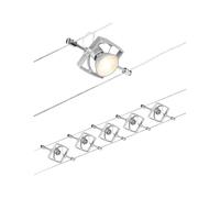 Paulmann Set Mac II Sistema de Cableado, Corduo, Corriente Continua, Máx. 5x10 W, Bombilla Tipo GU5,3, Sistema de Cableado, Bombilla No Incluida, Cable de Plástico, Color Cromado Mate, 94430