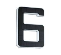 Paulmann 79847 Número de casa 6 LED Solar IP44, blanco cálido, batería intercambiable incl. 1x0,2 W, luminaria solar, negro, lámpara solar, plástico, luz solar 3000 K