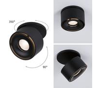 Paulmann 93370 LED luz empotrada Spircle 78mm incl. 1x8,0 W Blanco cálido Negro mate Aluminio sistema de iluminación 3000 K