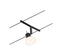 Paulmann Spot Sheela Sistema de Cableado, Corduo, Corriente Continua, Máx. 10 W, Bombilla Tipo GU5,3, Sistema de Cableado, Bombillas No Incluidas, Material Plástico, Color Negro, 94447