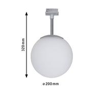Paulmann URail Globe globo cromo, vidrio opalino True