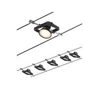 Paulmann Wire Mac II iluminación sobre cable, 5 luces, 5 m, negro