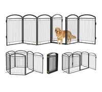 Paulmele Puertas de metal independientes para perros de 36 pulgadas con puerta, vallas plegables para mascotas para exteriores e interiores para cachorros, puerta alta de alambre extra ancha para