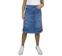 Paulo Due Falda Acampanada De Mezclilla Elástica hasta La Rodilla con Paneles para Mujer Azul Medio Descolorido 38-50 (42)