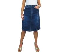 Paulo Due Falda Acampanada De Mezclilla Elástica hasta La Rodilla con Paneles para Mujer Azul Oscuro Descolorido 38-50 (40)