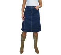 Paulo Due Falda Acampanada De Mezclilla Elástica hasta La Rodilla con Paneles para Mujer Índigo Azul Oscuro 38-50 (48)