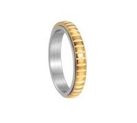 PAURO Hombres y Mujeres Acero Inoxidable 4MM Simple Alivia Ansiedad Descompresión Rotatable Anillo Oro Talla 14