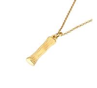 PAURO Titanio Acero Bambú Junta Iniciales Collar para Mujer 26 Letra Inglesa Colgante Cadena de Clavícula Delicado Personalizado Encanto Joyería Oro I