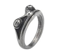 PAURO Unisex Acero Inoxidable Clásico Vintage Personalidad Tendencia Rana Mona Tendencia Anillo Antiguo Plata Talla 19