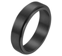 PAURO Unisex Cepillado Mate Acero Inoxidable Spinner Anillos para Ansiedad Ajuste Cómodo Banda Giratoria Simple Minimalista Joyería Regalo Negro Talla 10