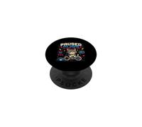 Pausa Mi Juego para Alimentar Al Gato Gamer Cat Retro PopSockets PopGrip Adhesivo