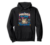 Pausa Mi Juego para Alimentar Al Gato Gamer Cat Retro Sudadera con Capucha