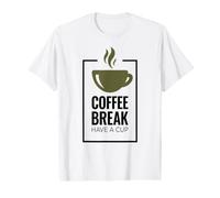 Pausa para el café. Toma una Taza. Diseño Divertido de café. Camiseta gráfica económica
