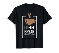 Pausa para el café. Toma una Taza. Diseño Divertido de café. Camiseta gráfica económica