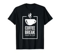 Pausa para el café. Toma una Taza. Diseño Divertido de café. Camiseta gráfica económica