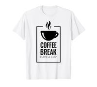 Pausa para el café. Toma una Taza. Diseño Divertido de café. Camiseta gráfica económica