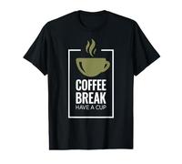 Pausa para el café. Toma una Taza. Diseño Divertido de café. Camiseta gráfica económica