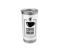 Pausa para el café. Toma una taza. Diseño divertido de café. Vaso térmico de acero inoxidable de doble pared