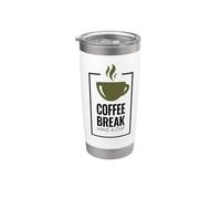 Pausa para el café. Toma una taza. Diseño divertido de café. Vaso térmico de acero inoxidable de doble pared