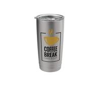 Pausa para el café. Toma una taza. Diseño divertido de café. Vaso térmico de acero inoxidable de doble pared