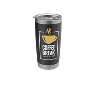 Pausa para el café. Toma una taza. Diseño divertido de café. Vaso térmico de acero inoxidable de doble pared