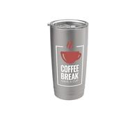 Pausa para el café. Toma una taza. Diseño divertido de café. Vaso térmico de acero inoxidable de doble pared
