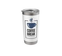 Pausa para el café. Toma una taza. Diseño divertido de café. Vaso térmico de acero inoxidable de doble pared