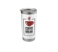Pausa para el café. Toma una taza. Diseño divertido de café. Vaso térmico de acero inoxidable de doble pared