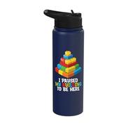 Pause Mi Edificio Para Estar Aquí Construyendo Bloques Constructor De Ladrillos Stainless Steel Insulated Water Bottle
