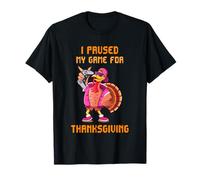 Pausé mi Juego para Acción de Gracias Happy Gamer Turquía Camiseta