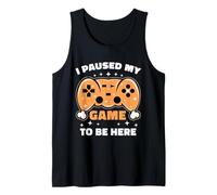 Pausé mi Juego para Estar aquí Turquía Acción de Gracias Gamer Boys Camiseta sin Mangas