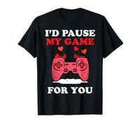 Pause My Game For You Funny Gamer Valentine Parejas Camiseta