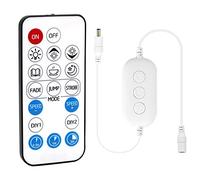 PAUTIX Atenuador por Remoto RF para Tira LED Monocromática,Control Remoto Inalámbrico de 18 Teclas y Controlador en Línea CC 12V-24V para 3528/2835/5050/COB LED Strip,Función de Temporizador
