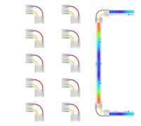 PAUTIX Conectores de 12mm Paquete de 10,Conectores en Forma de L/de Esquina,conexión de extensión de Terminal sin Soldadura para Tiras LED COB RGB Smart IC de 3Pines,NO para Tiras LED de 10mm/8mm/5mm