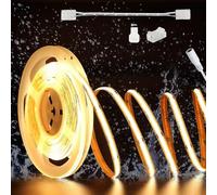 PAUTIX Tira de LED COB Blanco Cálido 2700K DC24V Impermeable IP65,10m 504LEDs/M Tira de luces LED CRI90+,LED Strip para Hogar Cocina DIY con Conector COB de 8mm(fuente de alimentación no incluida)
