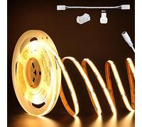 PAUTIX Tira de luce LED COB de 24V,blanco cálido 2700K 10m 504LEDs/M Cinta de luz LED,superbrillante para dormitorio,cocina con Conector de tira de mazorca de 8mm (fuente de alimentación no incluida)