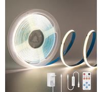 PAUTIX Tira de luces LED COB 4000K blanco,3m 1440LEDs kit de tira de luces LED regulables,24V Superbrillante luces de cinta LED con control remoto RF de 13teclas para hogar bricolaje